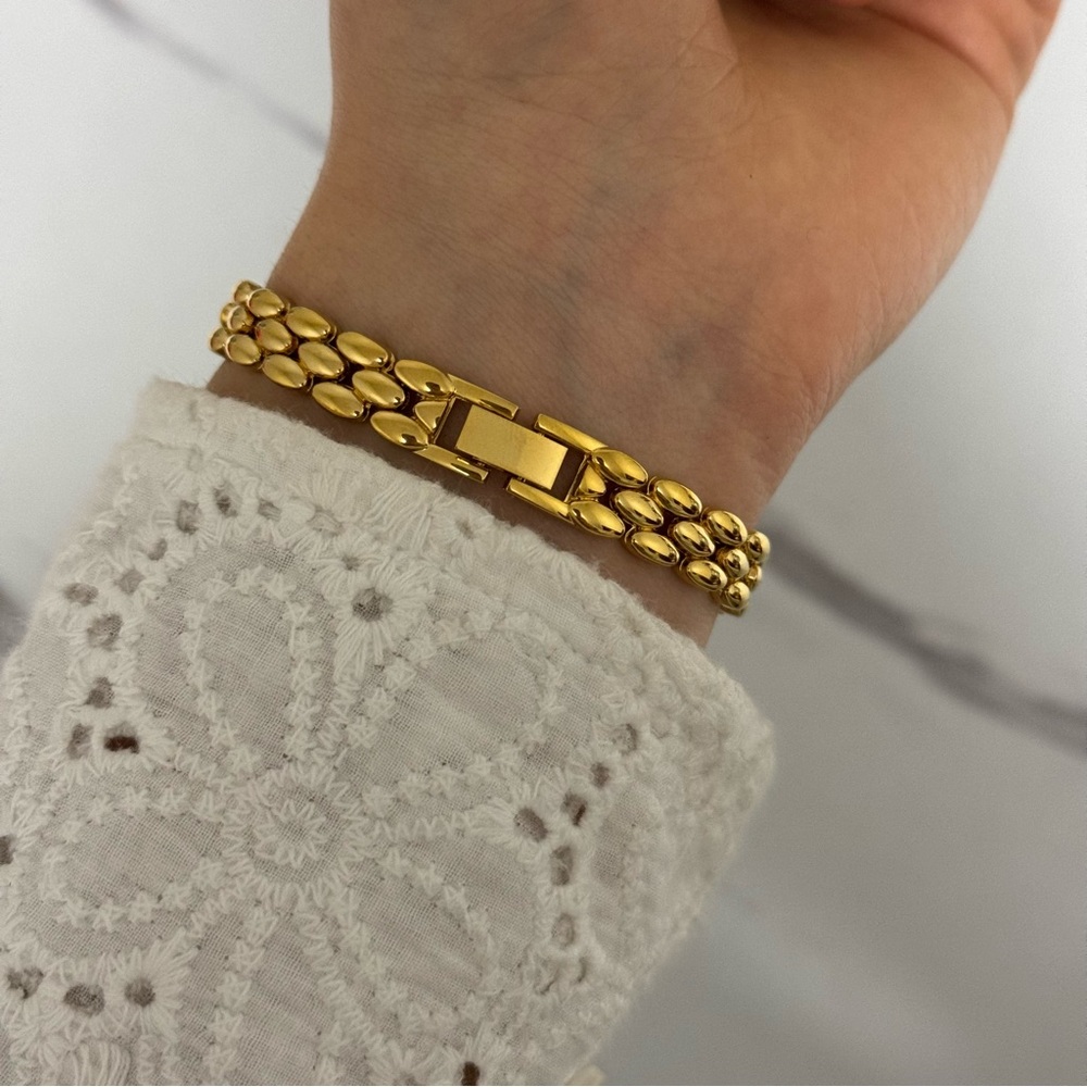 Stylish Retro Y2K Gold Peony Women's Vintage Bracelet Watch Gift Stainless steel - Picture 4 of 6